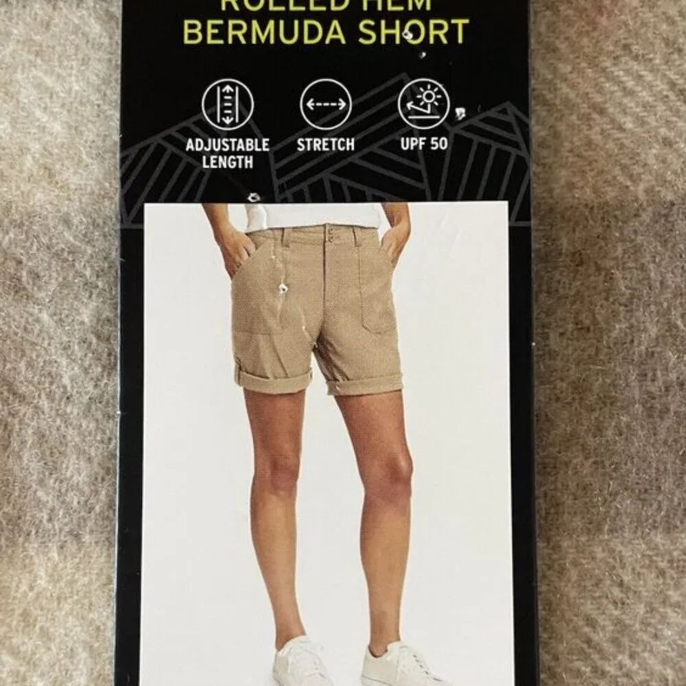 Eddie Bauer- Women’s Lightweight Adjustable Length Bermuda Short, Beige - Picture 7 of 8